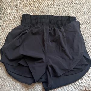 Black Athletic High Waisted Shorts with built in spandex